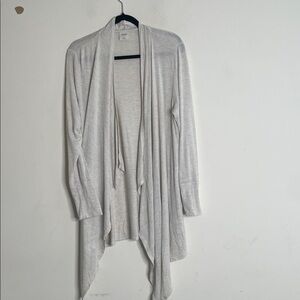 Soma Light Gray Draped Open-Front Cardigan